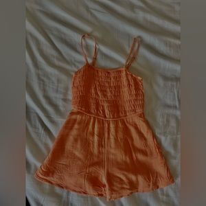 orange abercrombie kids dress/romper size 7/8 with adjustable straps and pockets